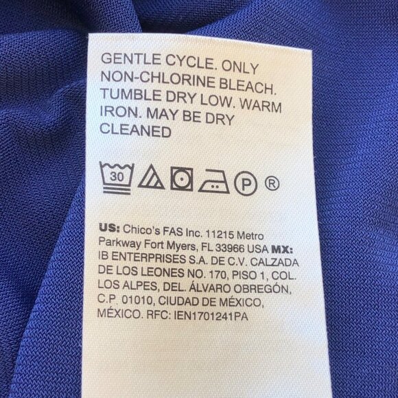 Petite Medium Chico’s Medallion Tie Sleeve Fully Lined Dress Size 8 - Picture 9 of 16